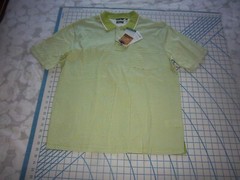 MENS LARGE GREEN/WHITE STRIPED COLOR PLUS SOFT COTTON POLO SHIRT – NWT