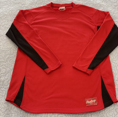 Rawlings Fleece Pullover Men’s Medium Red Baseball Softball Warm-Up Shirt