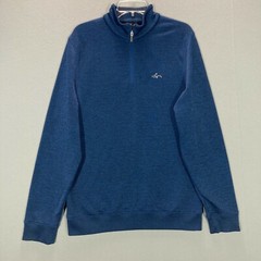 Greg Norman Tasso Elba Mens M Shark Golf Long Sleeve Pullover 1/4 Zip Blue