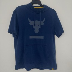Under Armour Project Rock Sleeveless Hoodie Shirt Men’s Blue Gym Training Sz XL