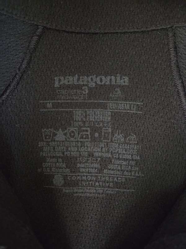 Patagonia Pullover Mens M Black Capilene 2 Lightweight 1/2 Zip Baselayer Top gallery