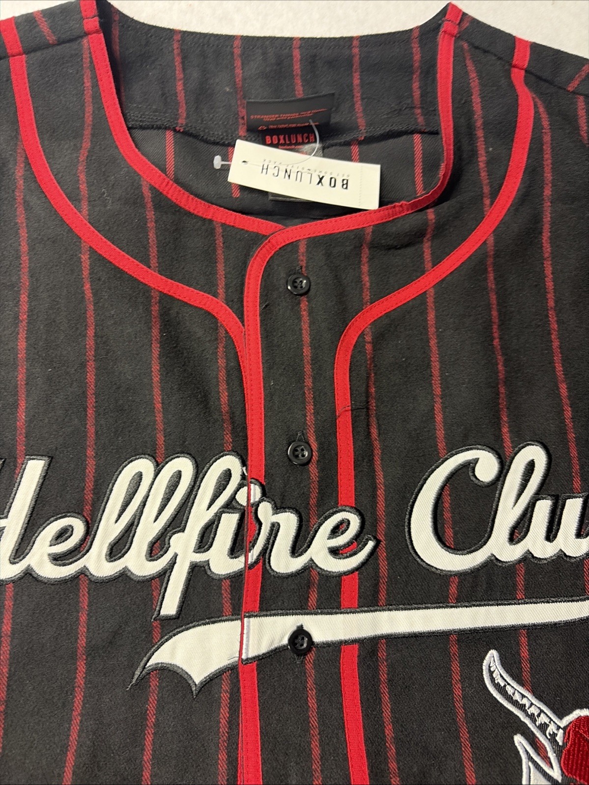 Stranger Things Hellfire Club Striped Baseball Jersey Size L BoxLunch Exclusive gallery