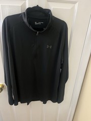 NWT Under Armour 1/4 Zip Long Sleeve Men XXL Loose Black Running Gym Golf