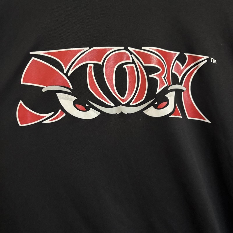 Storm #35 Black Graphic T-Shirt with Red and White Logo size Medium gallery