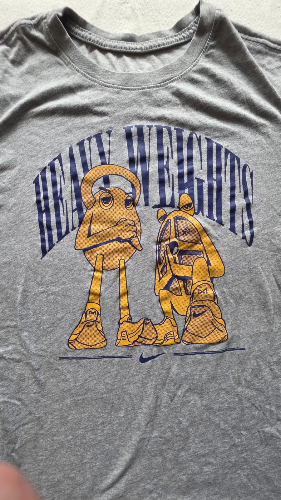 Men's Nike Dri-FIT Heavy Weights Tee Size Small EUC Grey Blue Cartoon Graphics gallery