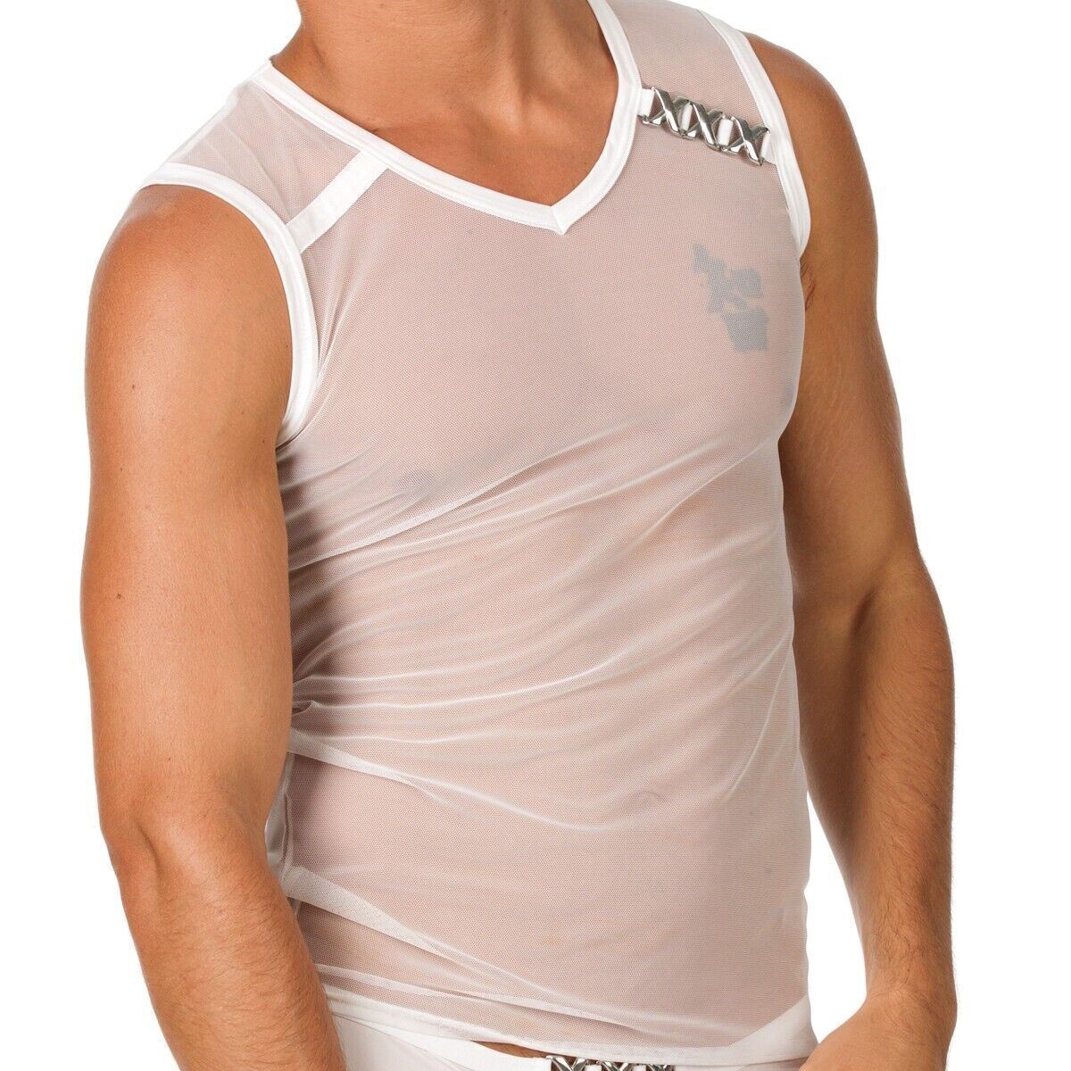 MEDIUM Gregg Homme Kit Tank + Boxer PIMP See-Thru White 96622-05 GT2 gallery