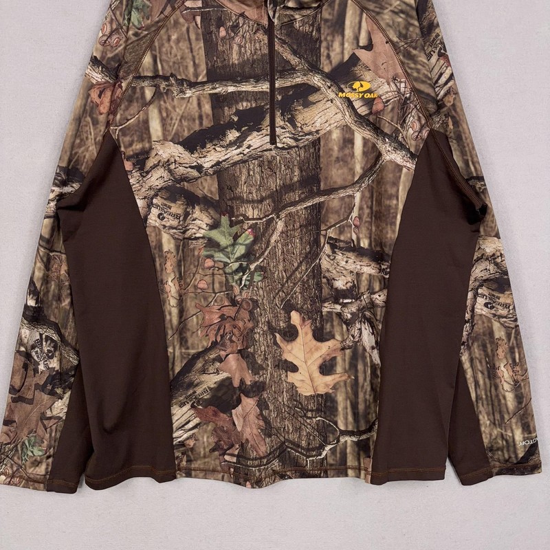 Mossy Oak Pullover Mens 2XL Camo Break-Up Infinity 1/4 Zip Hunting Performance gallery