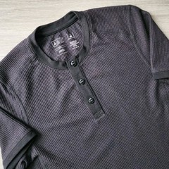 Triple Aught Design Shirt Mens Small Henley Merino Wool Blend Black USA Made
