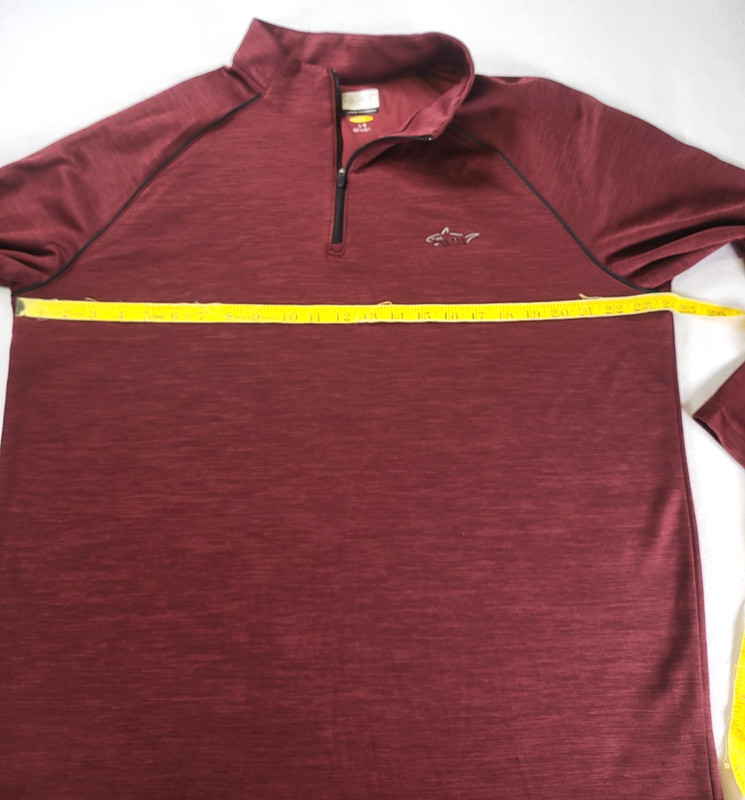Greg Norman Play Dry Men's 1/4 Zip Long Sleeve Pullover Red Wine Burgandy Large gallery