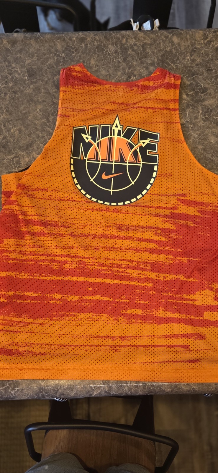 Nike Basketball Reversible Mesh Jersey Men's M Orange/Black Sleeveless gallery