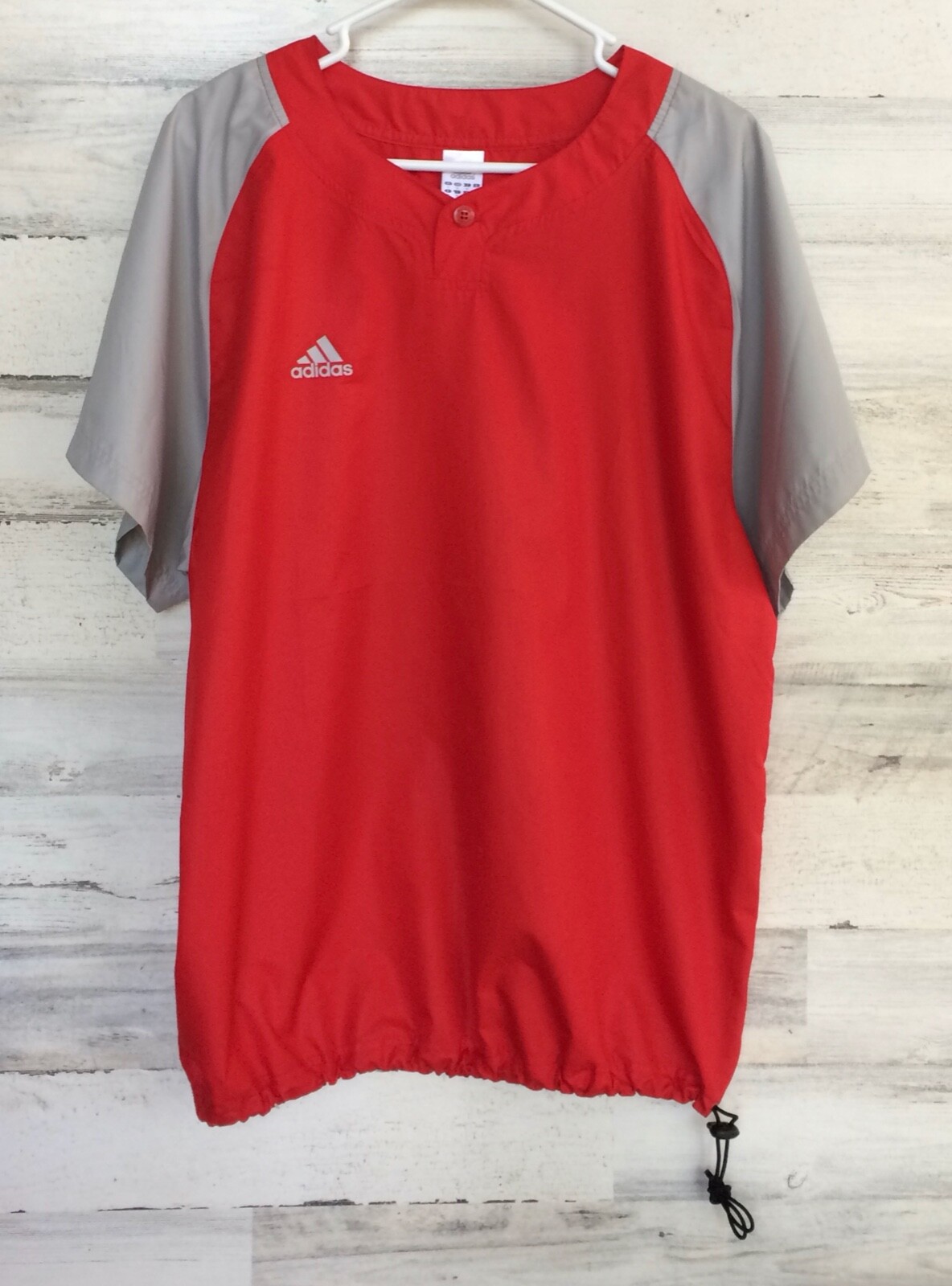 ADIDAS Light Weight WINDBREAKER SHIRT Men's M Red & Gray gallery