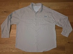 Columbia PFG Shirt Mens XXL Beige Tamiami II Long Sleeve Vented Fishing