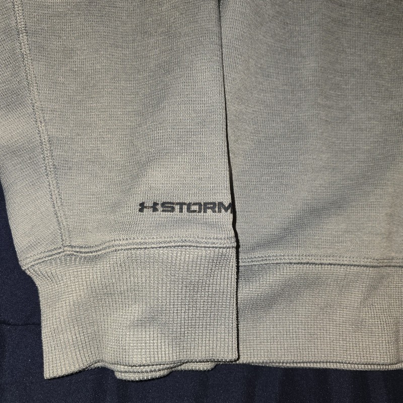 Under Armour Mens Pullover L Cold Gear Storm 1/4 Zip Striped Gray Athletic gallery