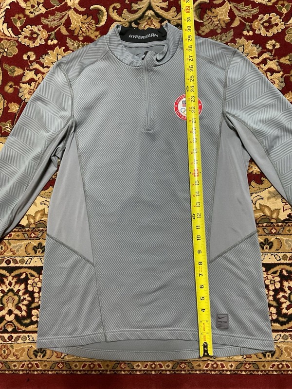 Nike Pro Hyperwarm Men's L Gray Fitted 1/4 Zip Mock Neck USA Olympic Team gallery