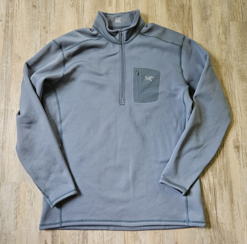 Arc'teryx Men's Slate Blue Rho Ar Zip Neck Quarter-Zip Fleece Pullover XXL
