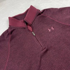 Under Armour 1/4 Zip Long Sleeve Pullover Men L Dark Red ColdGear Stretch