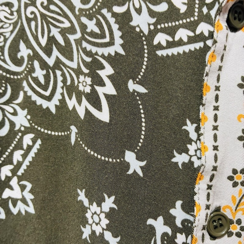 Fovever 21 Men Large Patchwork bandana print Button Down Short Sleeves Pocket gallery