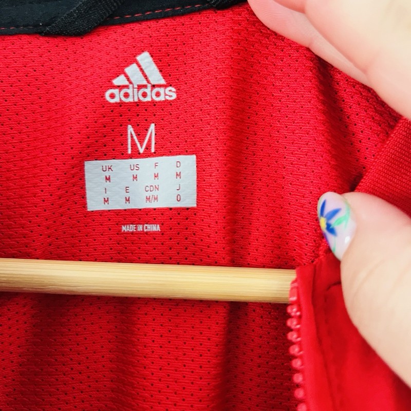 Adidas 1/4 Zip Windbreaker Pullover Short Sleeve | Red Medium gallery