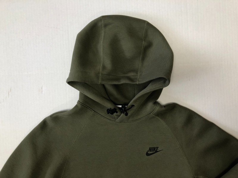 Nike Sportswear Tech Fleece Pullover Hoodie Olive Black FB8016-222 Size Medium gallery