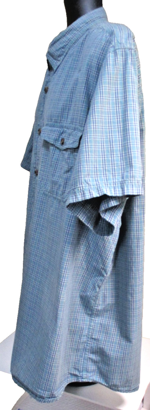 Outdoor Life Quick Dry SS Green Blue Plaid Cotton Button-Up Shirt Size 3XL Men's gallery
