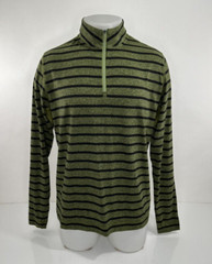 ROBERT GRAHAM – STRIPED QUARTER ZIP Mens Md. Pullover Sweater