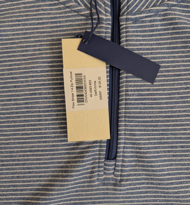 Onward Reserve Pullover 1/4 Zip mens 2XL Flow Performance Stretch Striped NWT gallery