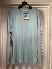 Columbia Rapid Creek Long Sleeve Shirt Mens Large Seafoam UPF 50 Sun Protection