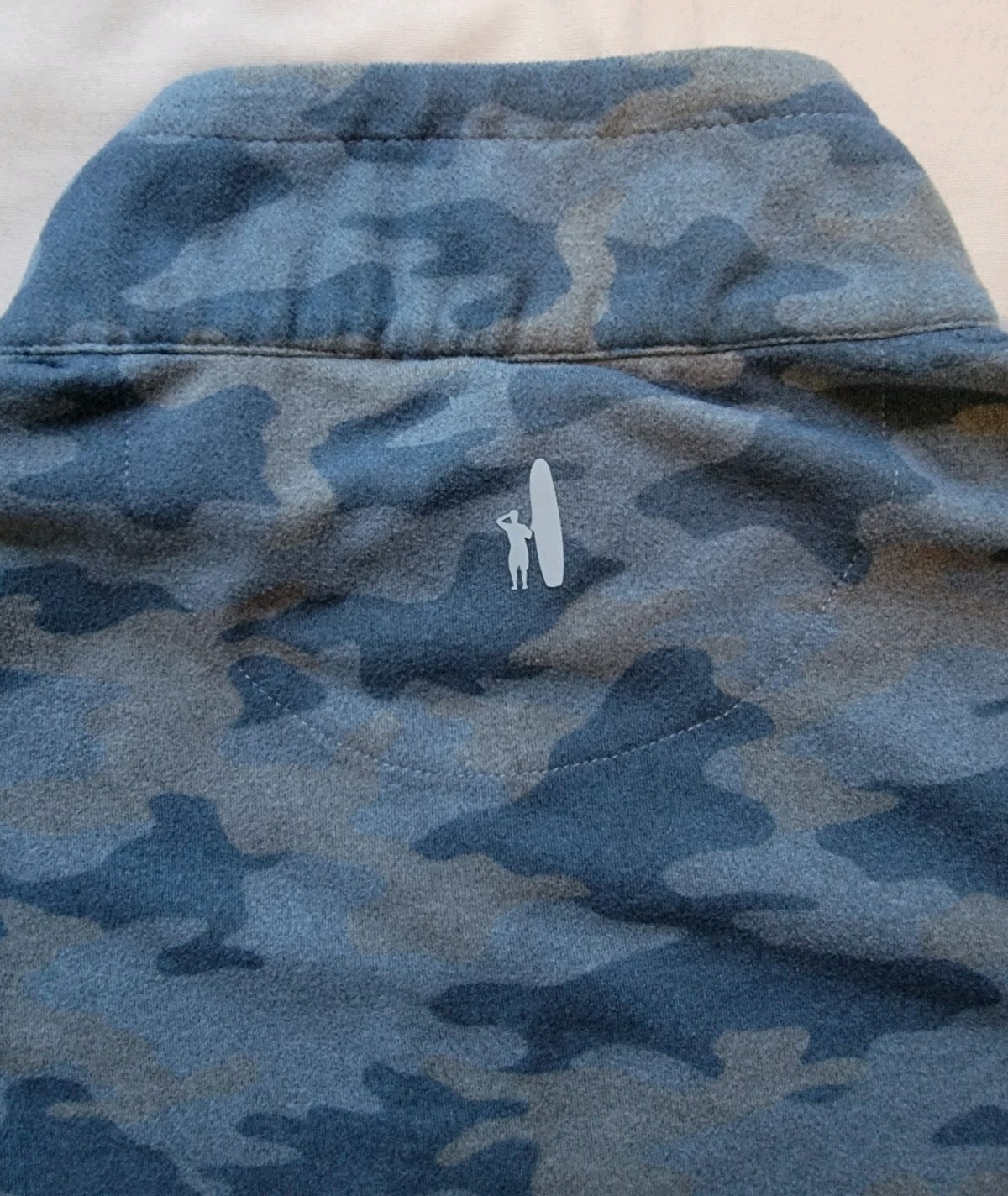 Johnnie O Slate Blue Camo 1/4 Zip Pullover Long Sleeve Shirt Men's M Golf Beach gallery