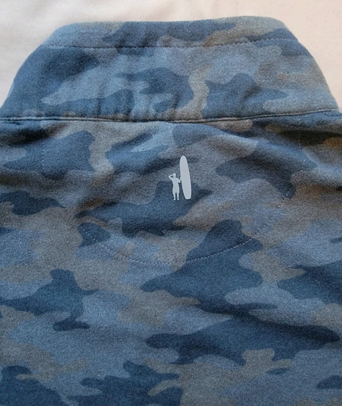 Johnnie O Slate Blue Camo 1/4 Zip Pullover Long Sleeve Shirt Men's M Golf Beach gallery