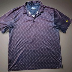 Jack Nicklaus Purple Graphic Bear Logo Golf Lightweight Polo Shirt Mens XL