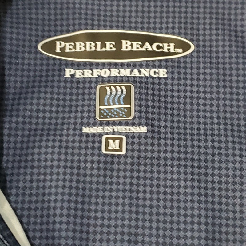Pebble Beach Dark Blue Performance 1/4 Pullover Long Sleeve Blue Medium gallery