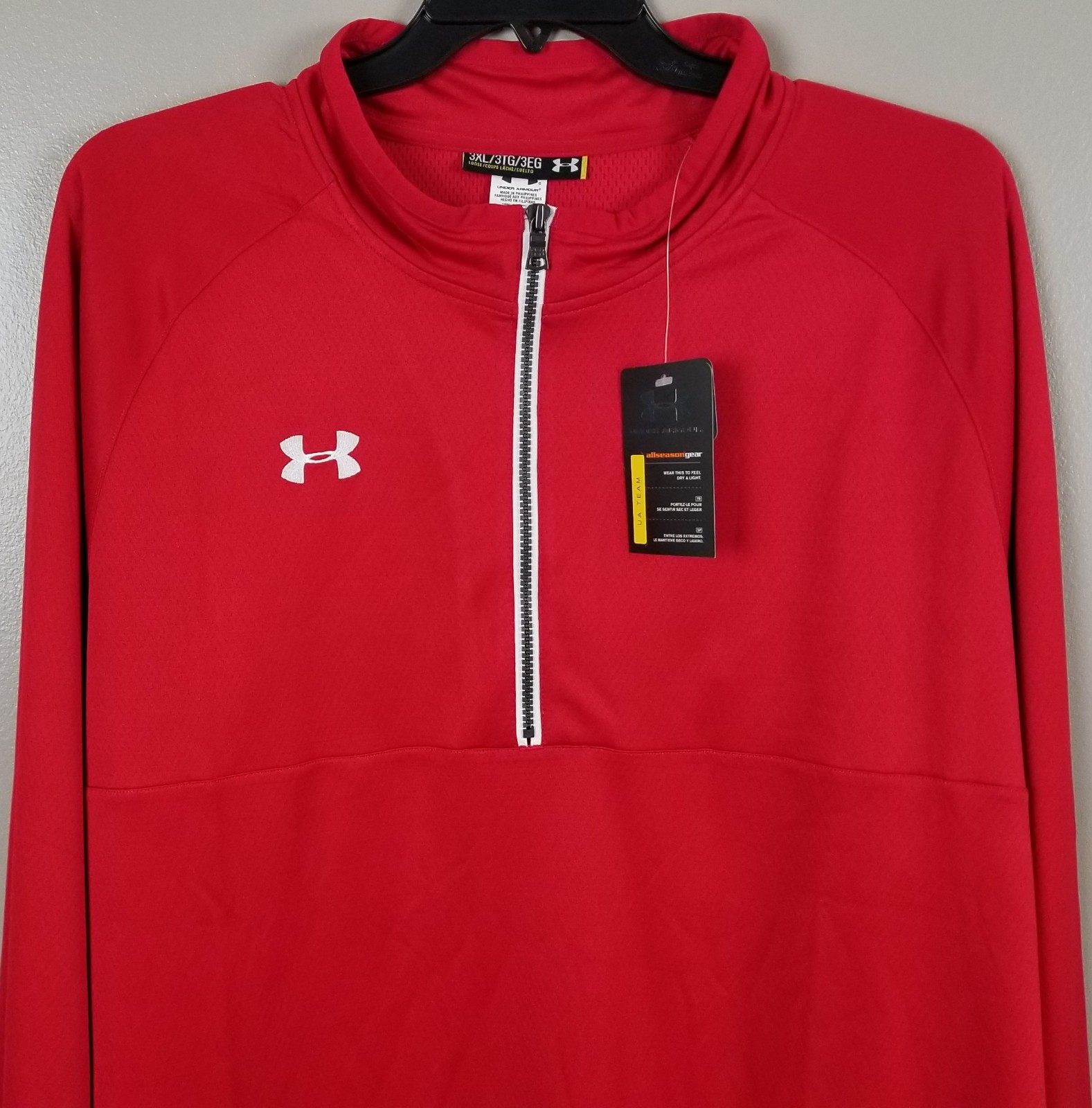 UNDER ARMOUR 1/4 ZIP TOP PULLOVER MENS SHIRT RED NEW 1236923-600 (SIZE 3XL) gallery