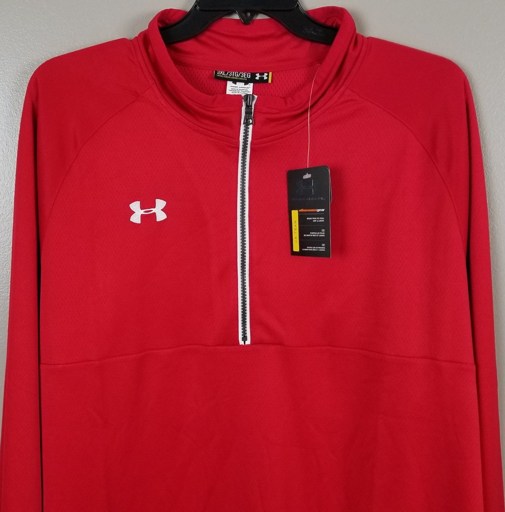 UNDER ARMOUR 1/4 ZIP TOP PULLOVER MENS SHIRT RED NEW 1236923-600 (SIZE 3XL)
