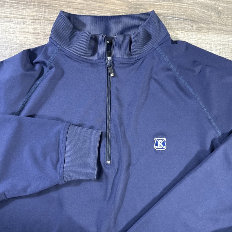 Footjoy Mens 1/4 Zip Extra Large Navy FJ Golf Shirt Pullover performance logo gallery