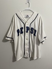 Vintage Pepsi Generation Next Throwback Baseball Jersey Size L/XL White