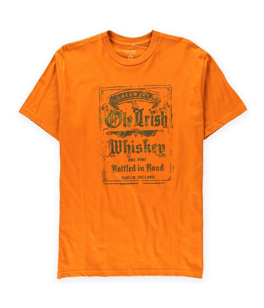SONOMA life+style Mens Green Ivy Ole Irish Whiskey Graphic T-Shirt, texasorng, M