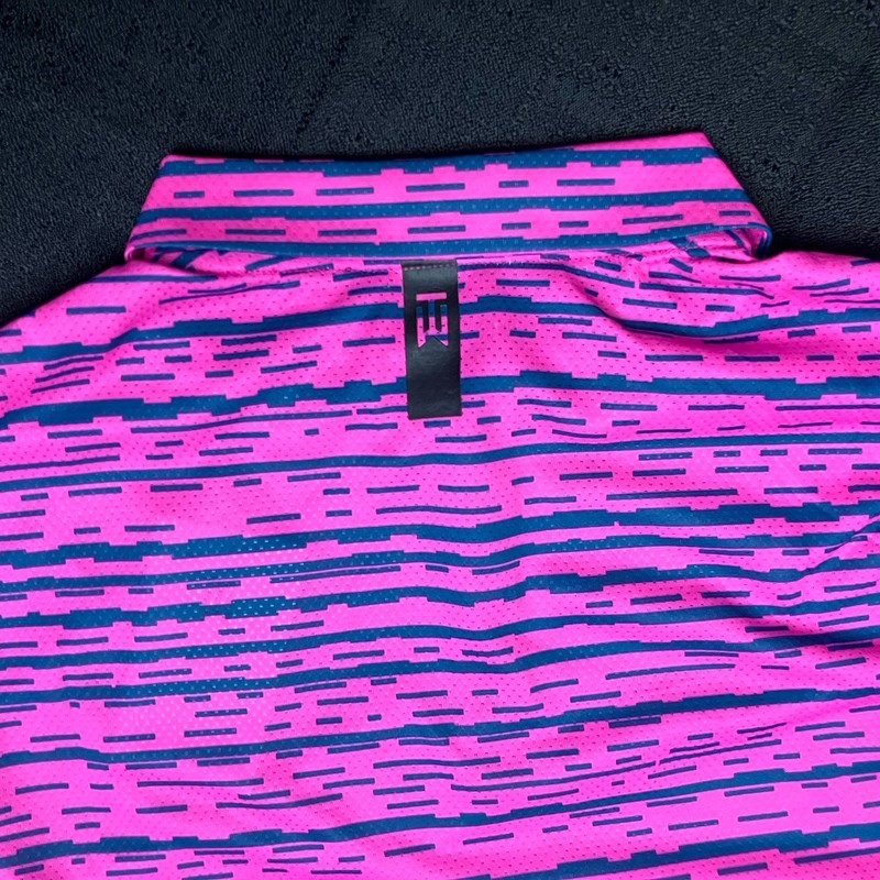 Nike Golf Tiger Woods ADV Digital Stripe Polo DH0789 642 Fire Berry Blue Sz XL gallery