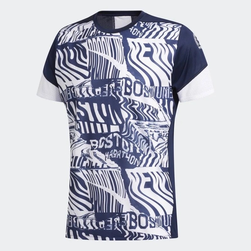 adidas Boston Marathon 2020 Rise Up N Run Running Shirt FR0819 Men's Size Small gallery