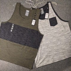 Lot of 2 Concepts Sport Gear men’s tank top 2XL Green Black and Gray NWT