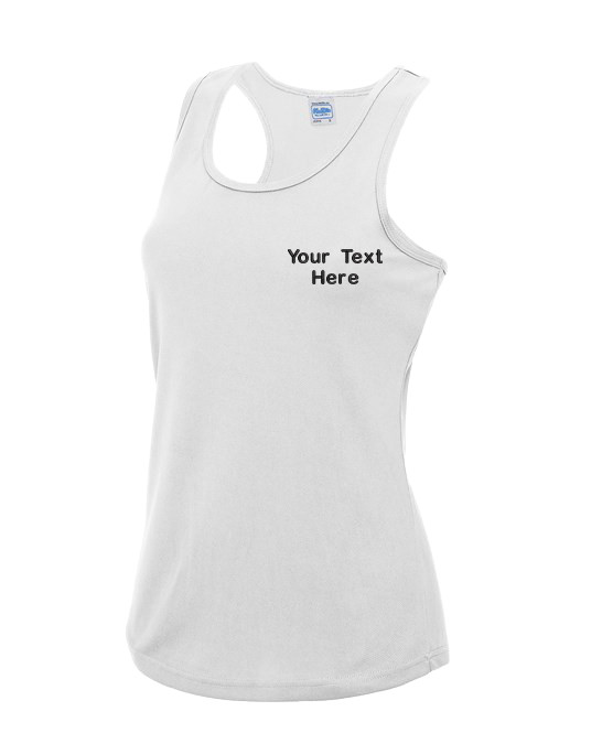 Custom Embroidered Personalised Your Text AWDis Just Cool Women's Cool Vest Gym gallery