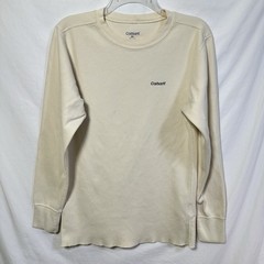 Carhartt Men’s XL Reg Heavyweight Cotton Thermal Crew Neck Top Natural Workwear