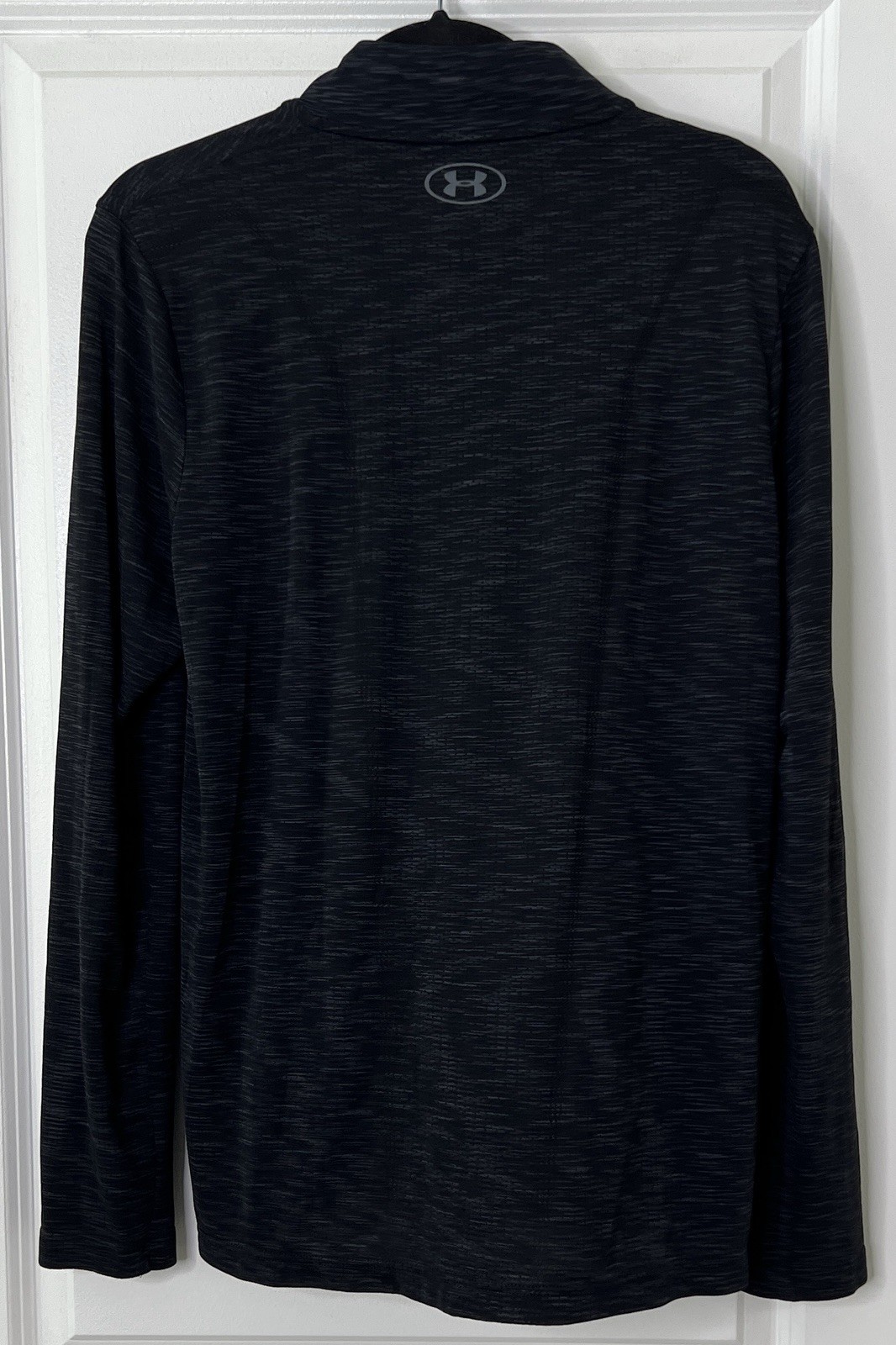Under Armour HeatGear 1/4 zip mock neck pullover black gray fitted size large gallery