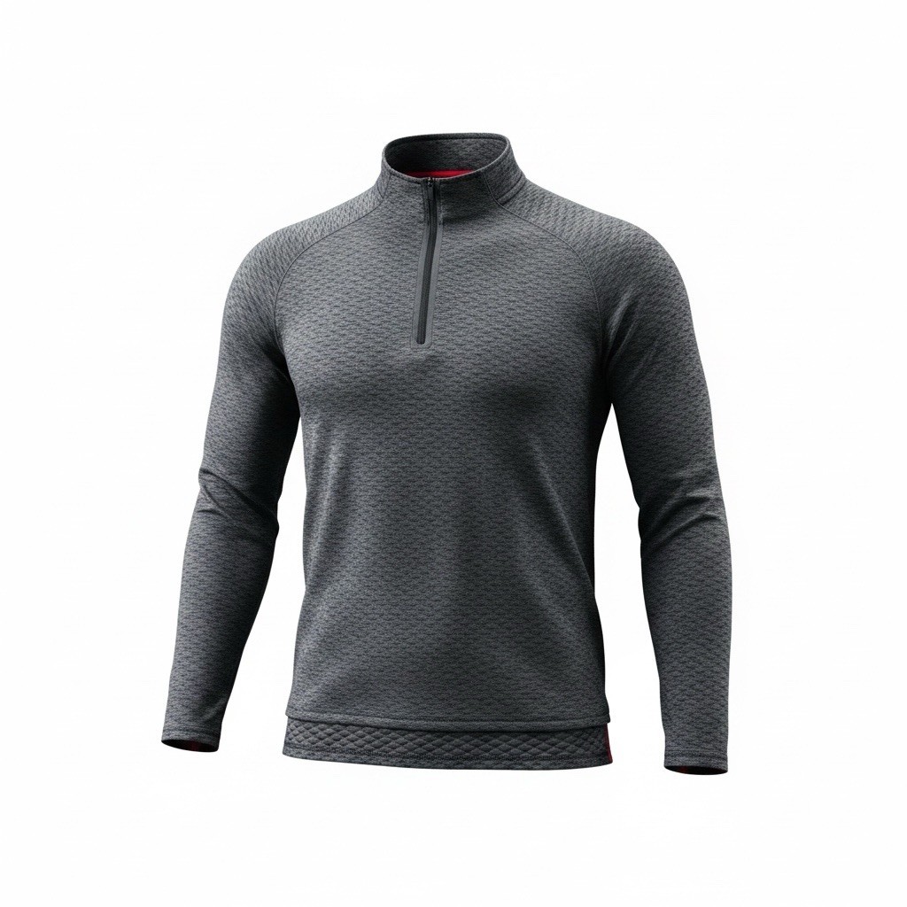 Spyder Active Pullover Mens Medium Gray Quarter Zip Long Sleeve Performance gallery
