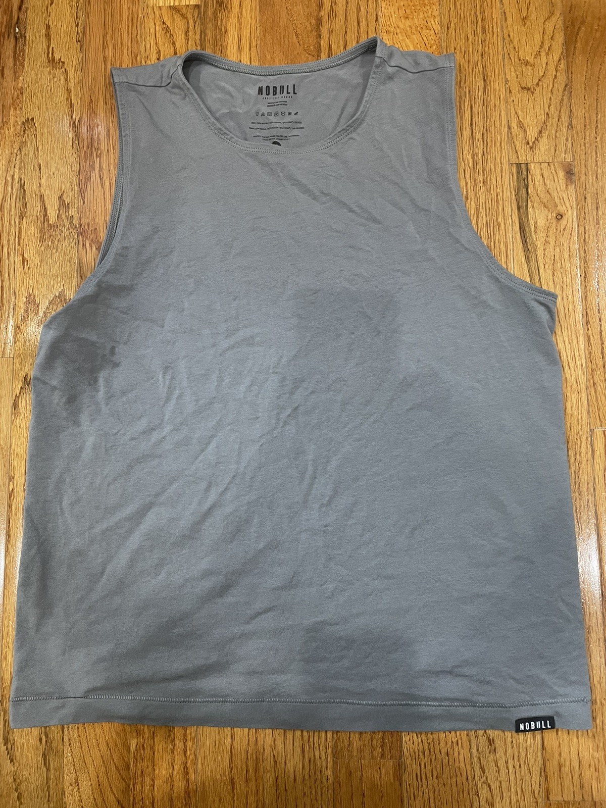 NOBULL Men's Gray Tank Top Medium Sleeveless Shirt Gray Workout Gym Athletic gallery