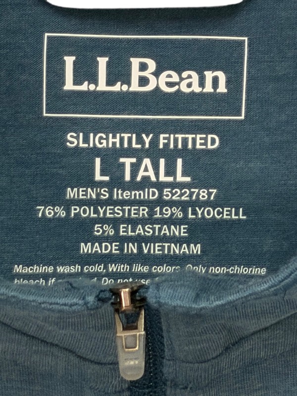 L.L.Bean Slightly Fitted Quarter Zip Pullover Men’s L Tall Blue gallery