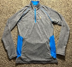 Asics TCS NYC Marathon 2015 1/4 Zip Small Gray Long Sleeve Pullover Running