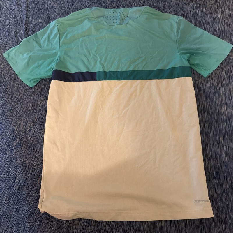 Adidas Barricade tennis wear short-sleeved Men’s Small Color Block Green/white gallery