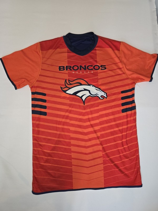 Denver Broncos Jersey Mens Medium Reversible Blue Orange NFL Football NFL Flag gallery