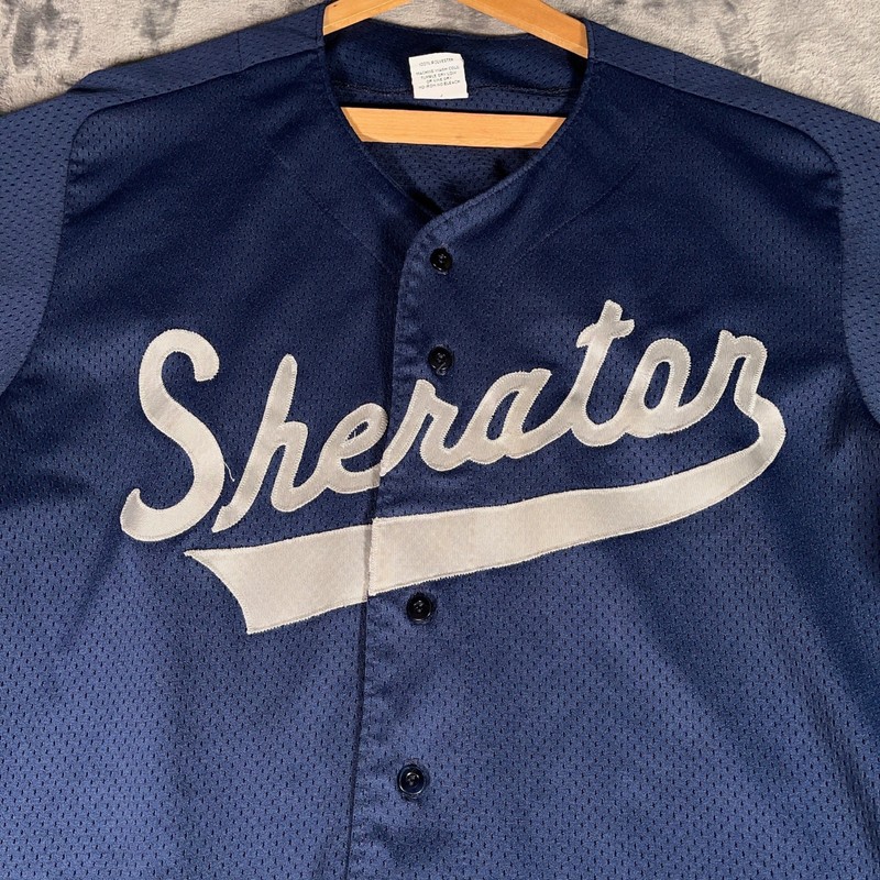 Vintage Wilson Baseball Jersey XL Mesh Button Front Sheraton USA 90s gallery