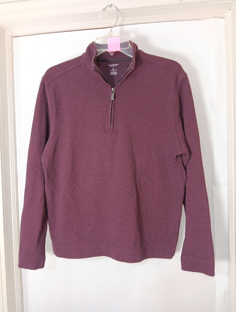 Large Van Heusen Never Tuck Men's Classic Fit Pull Over 1/4 Zip Size S